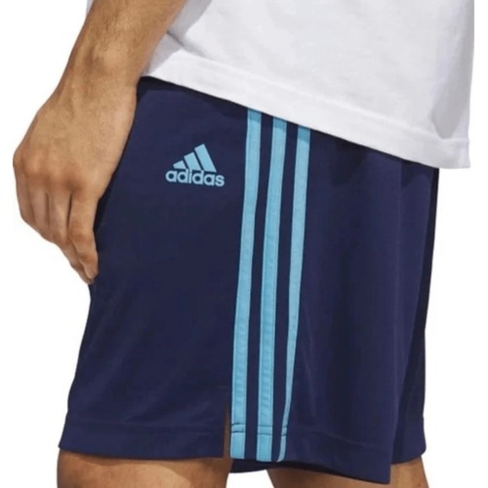 ADIDAS Aeroready Active Shorts Mens 2XL Navy Blue 3-Stripe Performance NWT